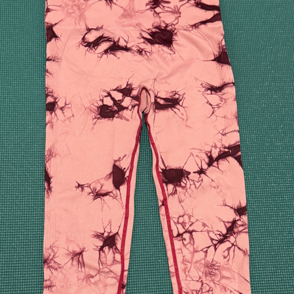 Pink Tie-Dye High-Waisted Leggings